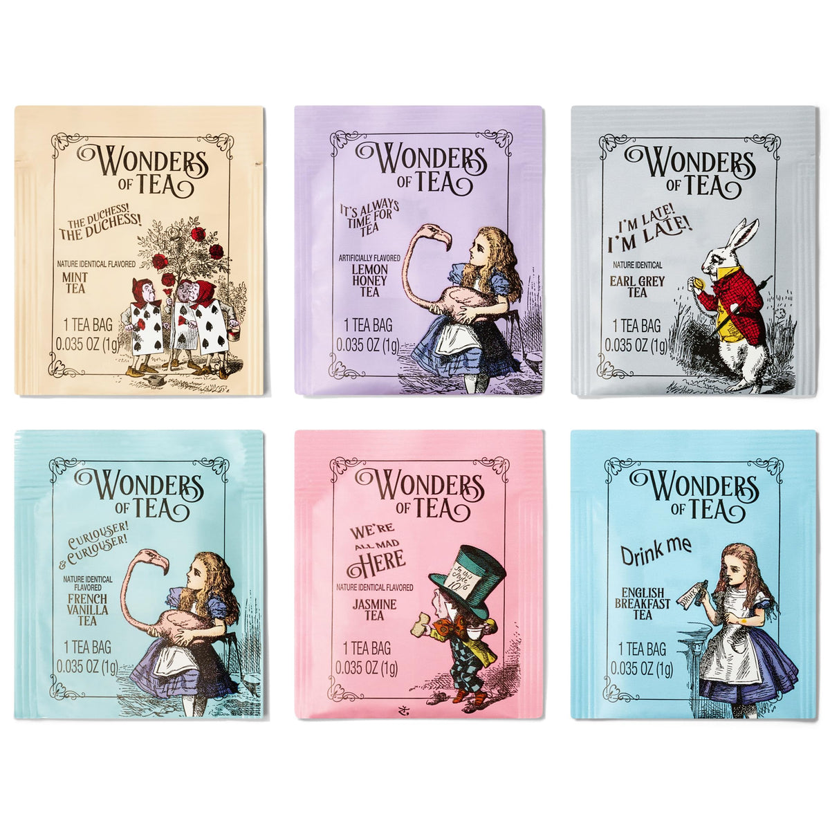Thoughtfully Alice’s Adventures in Wonderland Tea Gift Set – 90 Bags, 6 Flavors
