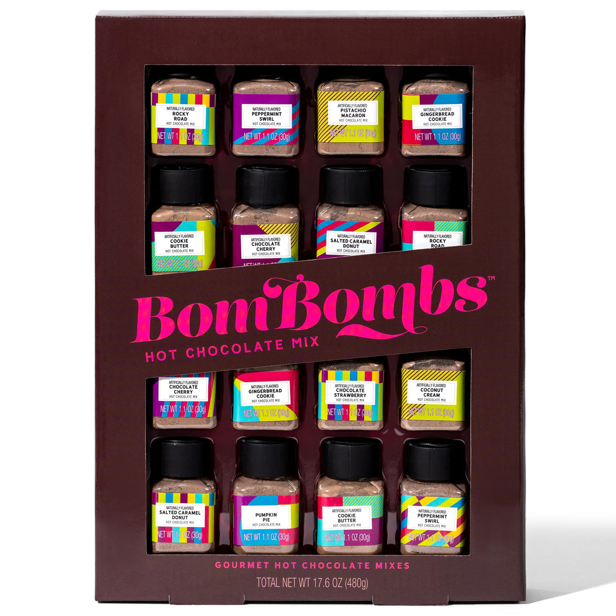Thoughtfully BomBombs Hot Chocolate Gift Set – 16 Gourmet Mini Bottles