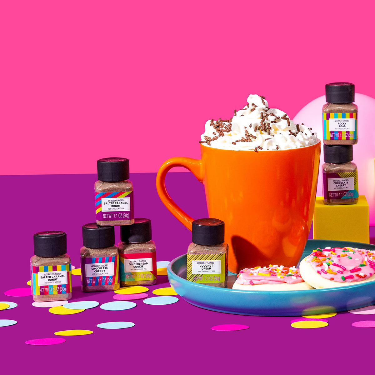 Thoughtfully BomBombs Hot Chocolate Gift Set – 16 Gourmet Mini Bottles