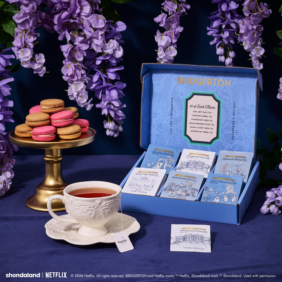 Bridgerton Tea Collection Gift Set | Officially Licensed, 60 Premium Tea Bags
