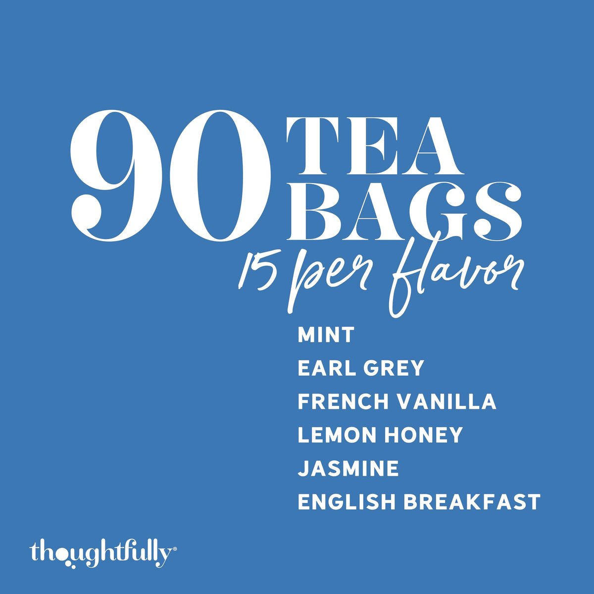 Thoughtfully Gourmet Christian Prayer Tea Gift Set – 90 Teas, 6 Flavors, Wooden Box
