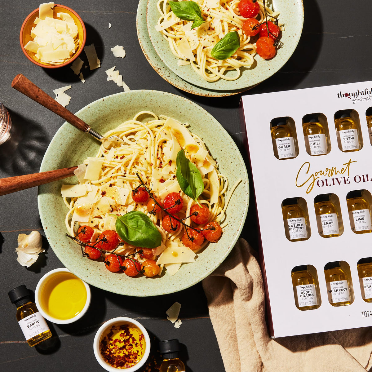 Thoughtfully Gourmet Olive Oil Sampler Gift Set – 18 Flavored Spanish EVOO Bottles