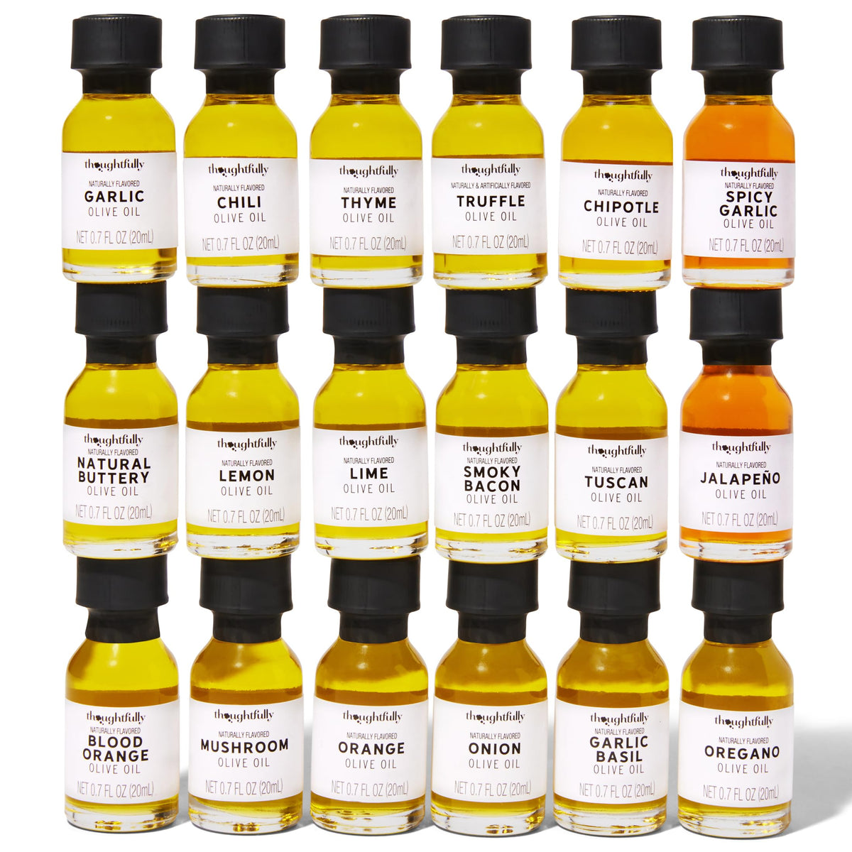 Thoughtfully Gourmet Olive Oil Sampler Gift Set – 18 Flavored Spanish EVOO Bottles