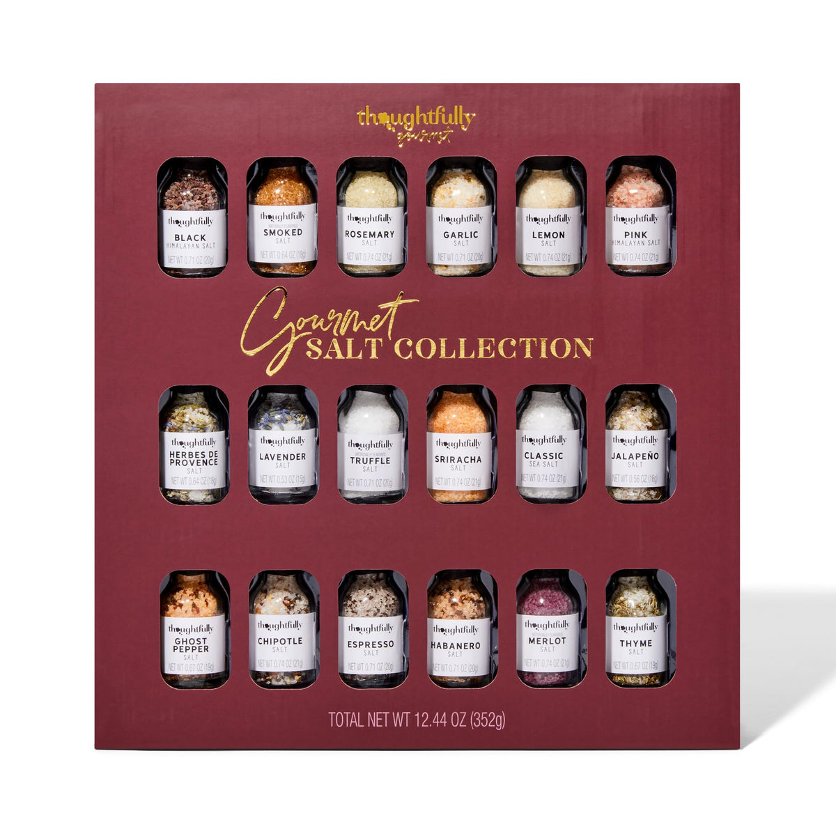 Thoughtfully Gourmet Salt Sampler Collection — 18 Flavored Salts Gift Set (Vegan)