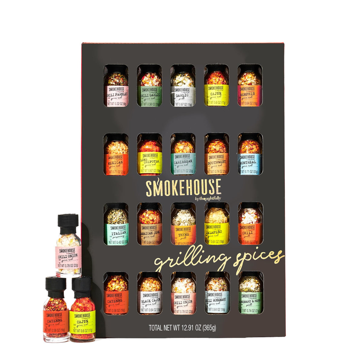 Smokehouse by Thoughtfully — Ultimate Grilling Spice Set with 20 Unique Rubs