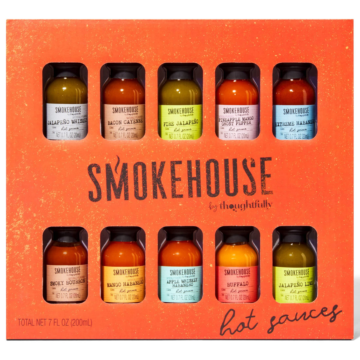 Thoughtfully Smokehouse Gourmet Hot Sauce Gift Set – 10 Flavors