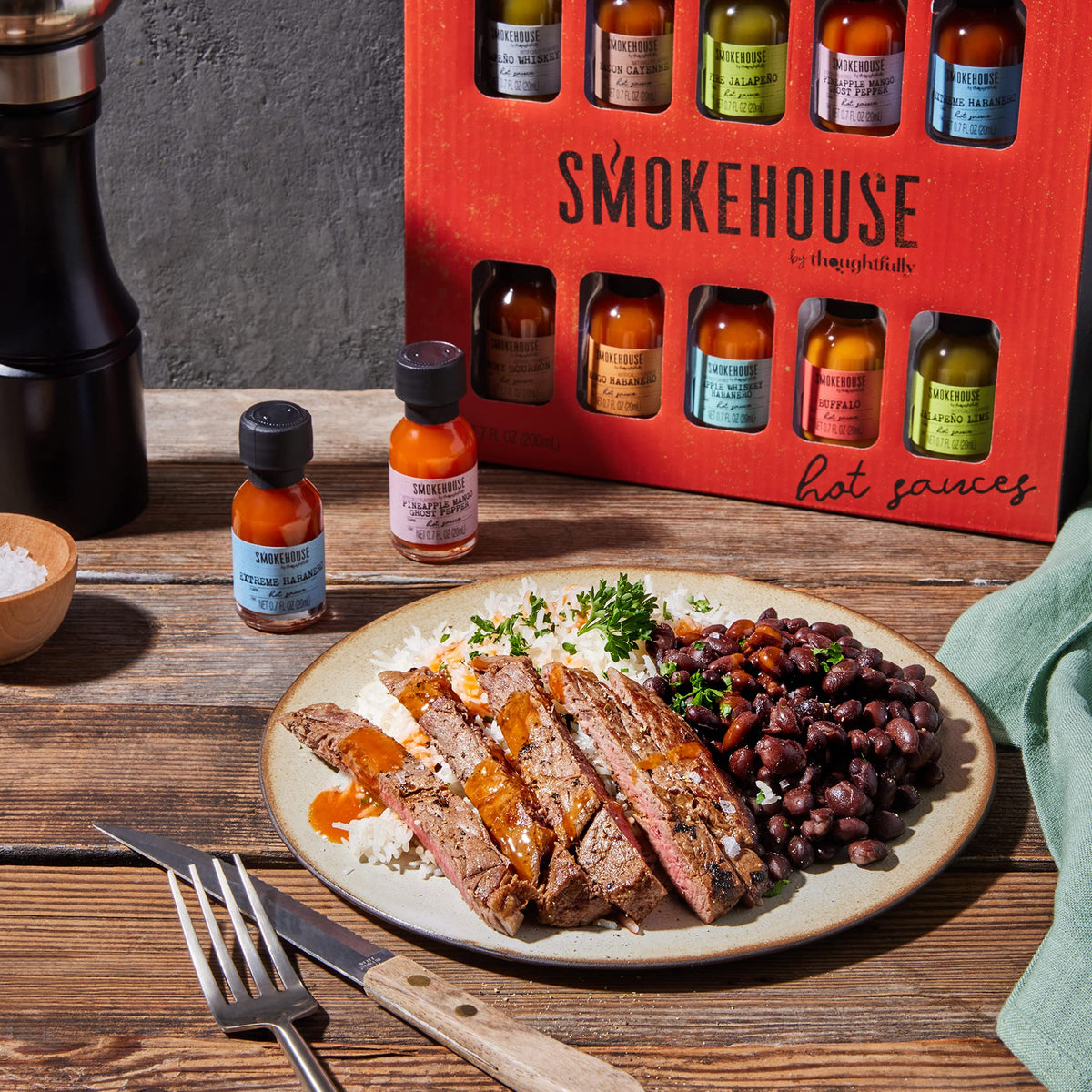 Thoughtfully Smokehouse Gourmet Hot Sauce Gift Set – 10 Flavors