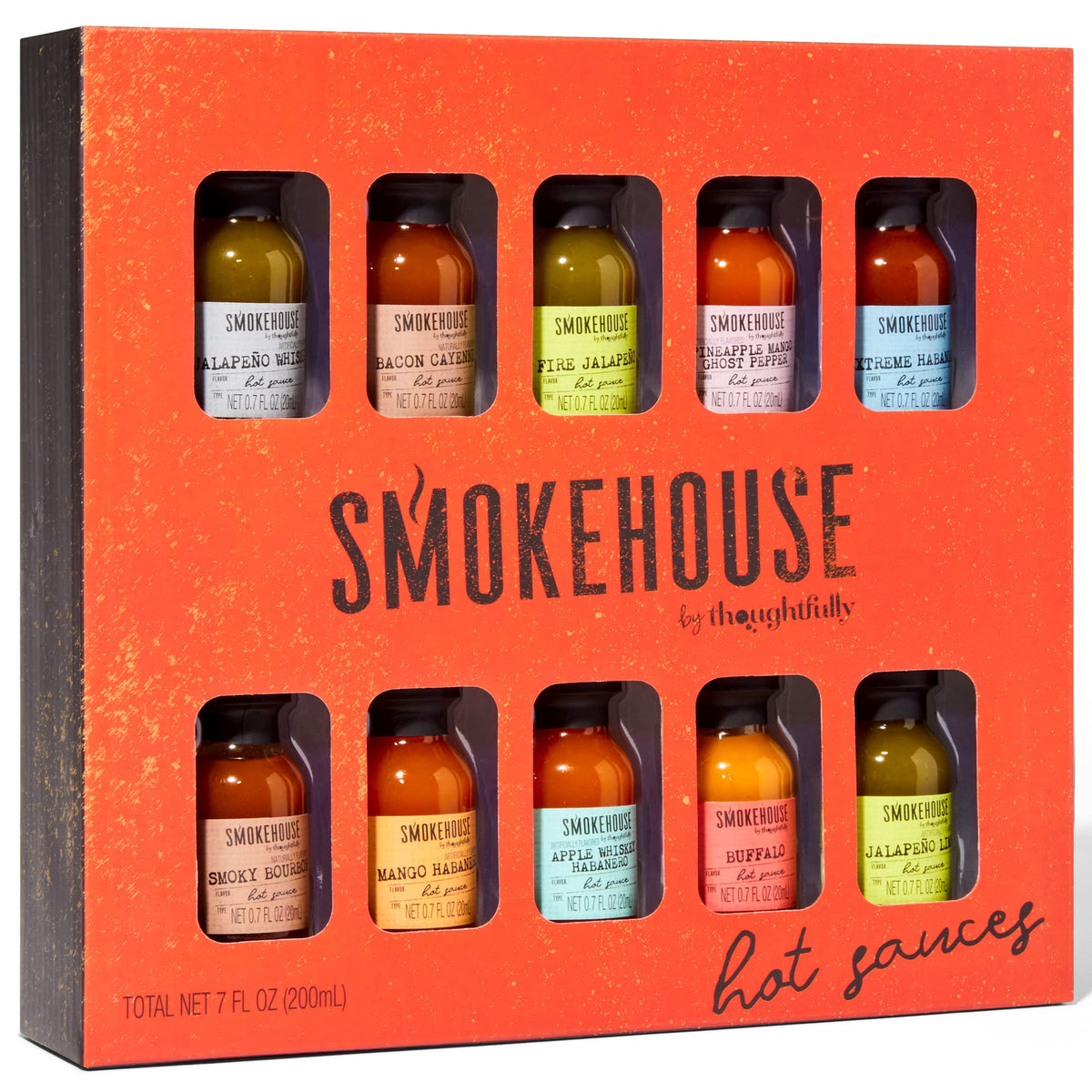 Thoughtfully Smokehouse Gourmet Hot Sauce Gift Set – 10 Flavors
