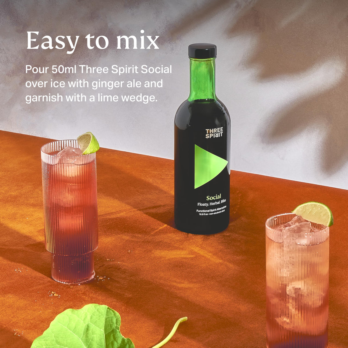 Three Spirit Social – Non-Alcoholic Adaptogenic Spirit (50cl) | Vegan, Gluten-Free