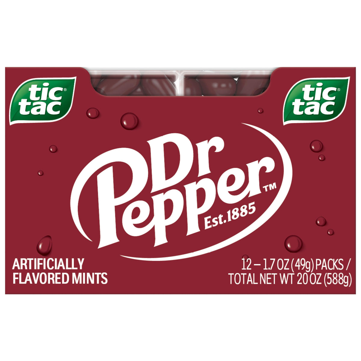 Tic Tac Dr Pepper Mints - Pocket-Sized Dr Pepper Flavor, 12 Pack, 1.7 oz Each
