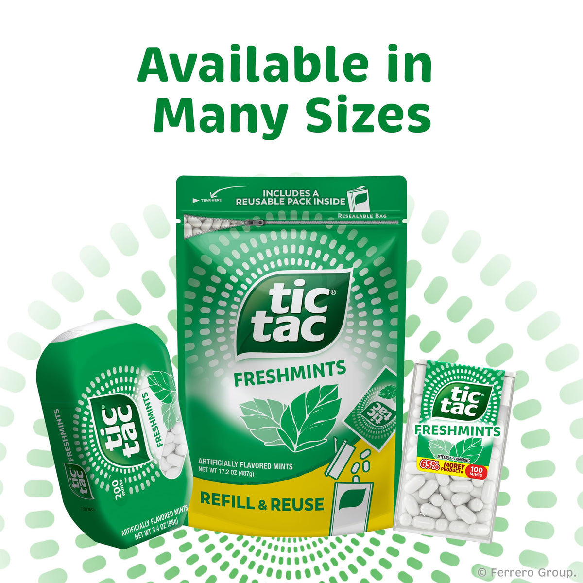 Tic Tac Freshmints: On-the-Go Breath Mints, 12-Pack Bulk (100 Mints per Pack, 1.7 oz Each)