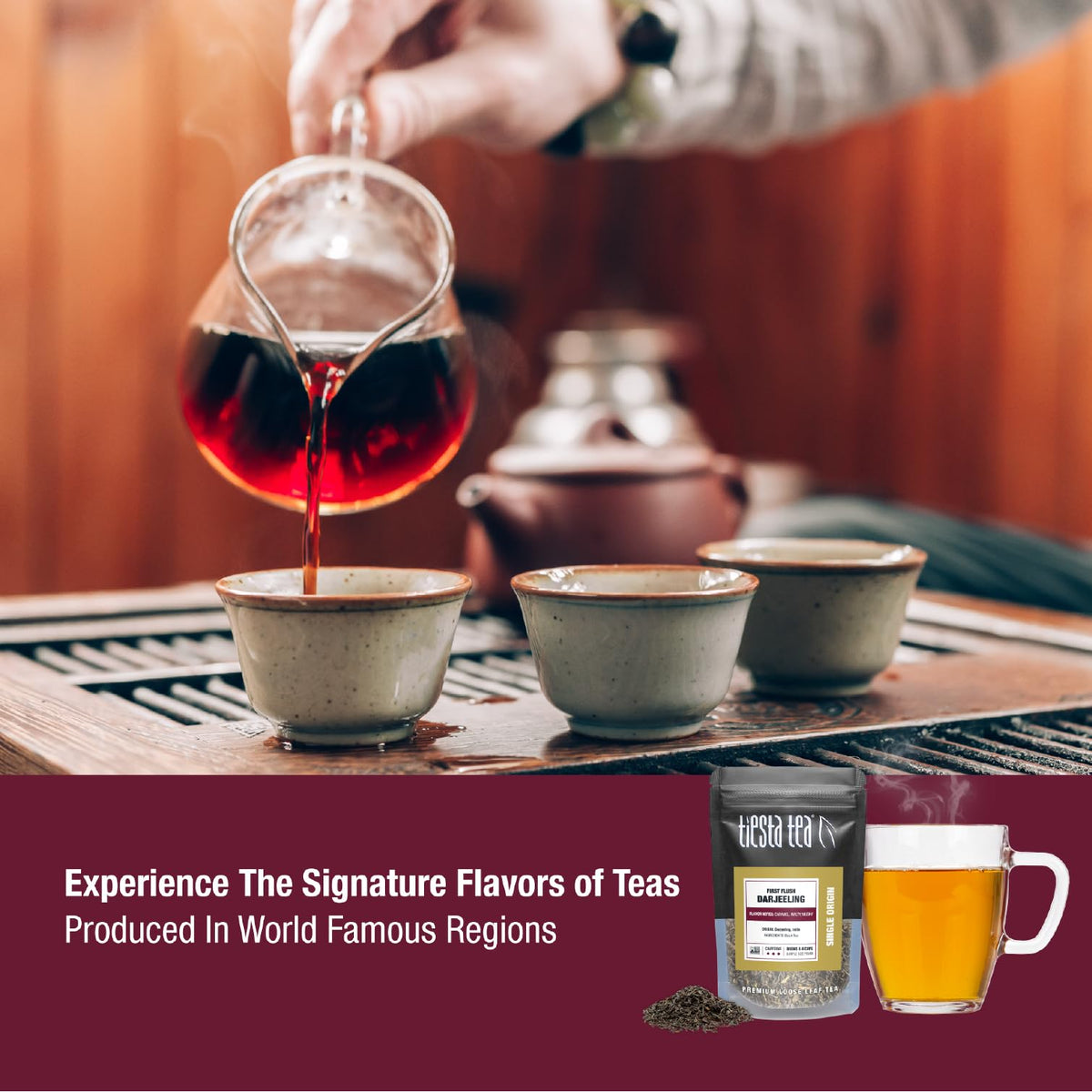 Tiesta Tea Single Origin Sampler Dry Flight Set — 7 Pouches, Hot & Iced, Mother's Day Gift