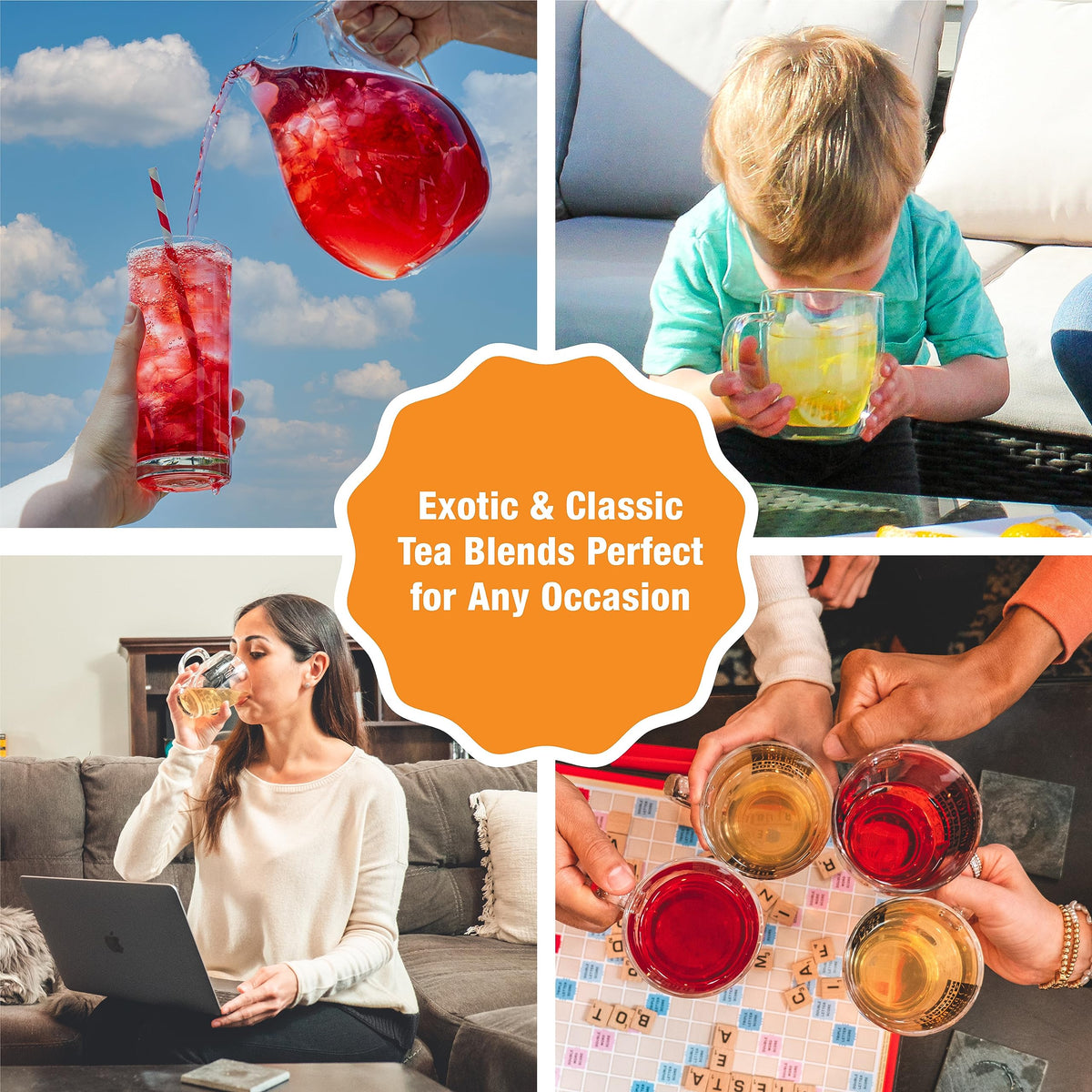Tiesta Tea Fruity Sampler Dry Flight Set — Caffeine-Free Loose Leaf Teas, Hot & Iced