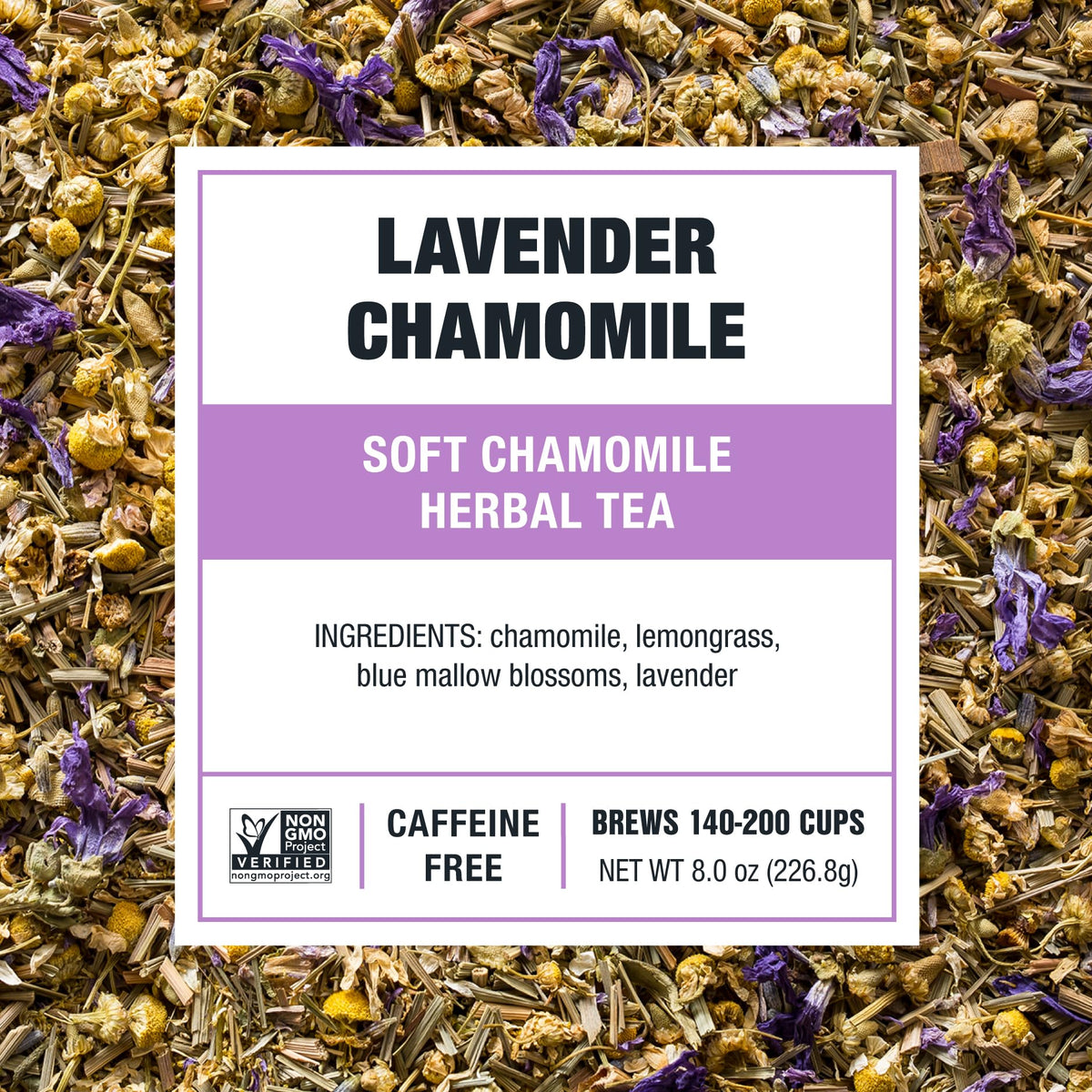 Tiesta Tea Lavender Chamomile Herbal Tea — Caffeine-Free Calming Blend (8 oz, 200 Cups)