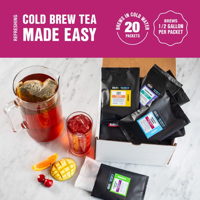 Tiesta Tea Cold Brew Variety Pack – 20-Pack Premium Loose Leaf Blends