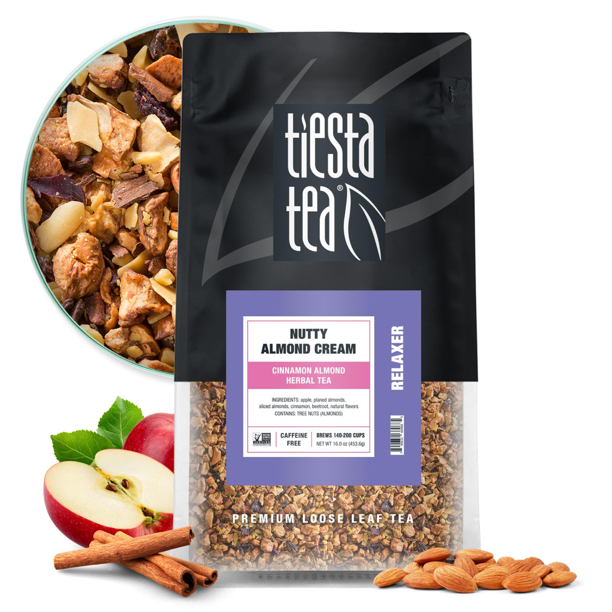 Tiesta Tea Nutty Almond Cream – Premium Mother's Day Cinnamon Herbal Tea (Caffeine-Free)