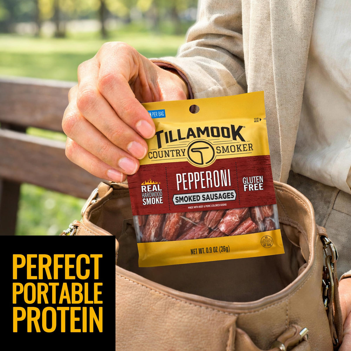 Tillamook Country Smoker Pepperoni Smoked Sausages – Real Hardwood, 8g Protein