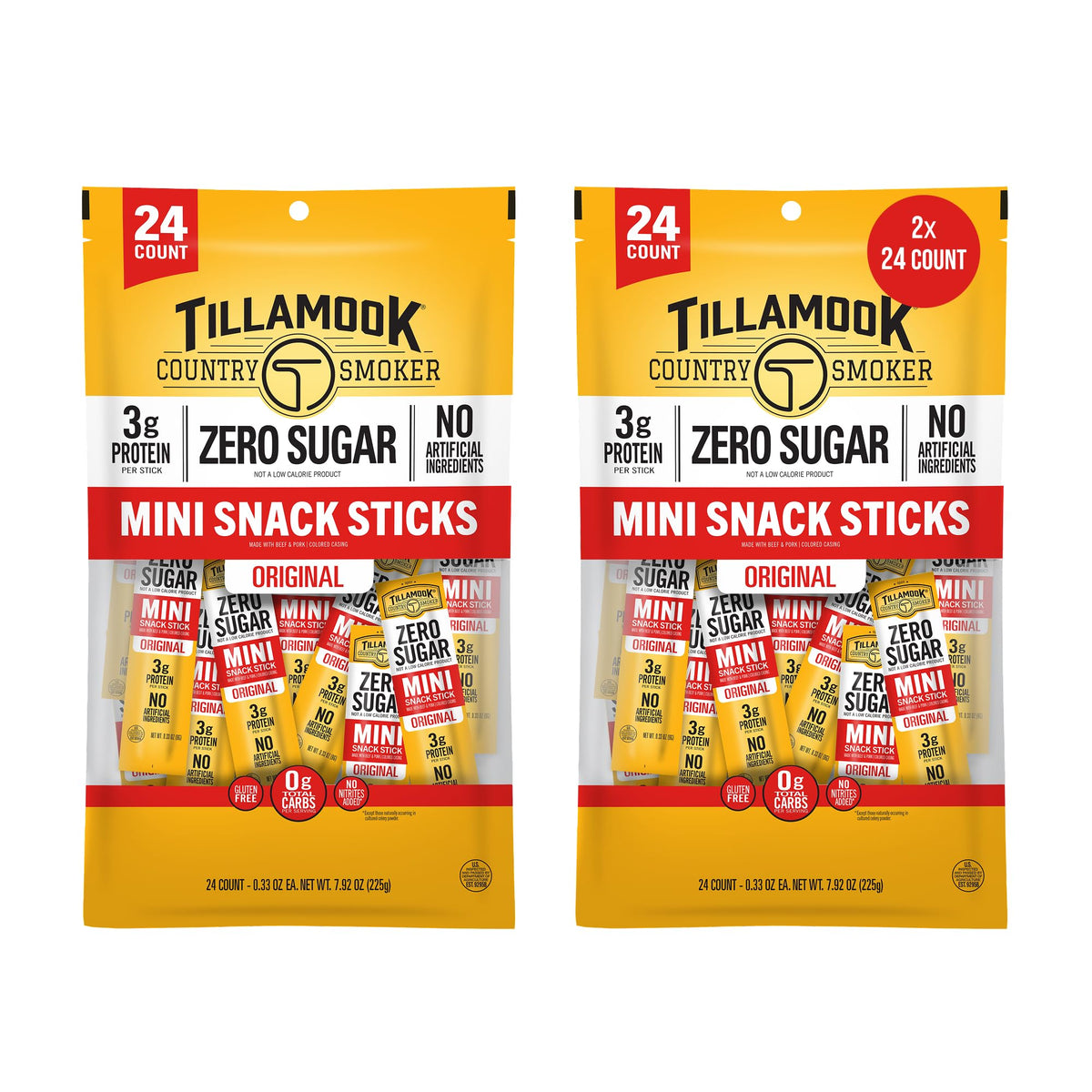 Tillamook Zero Sugar Original Mini Smoked Sausages — 0.33 oz, 48 Ct