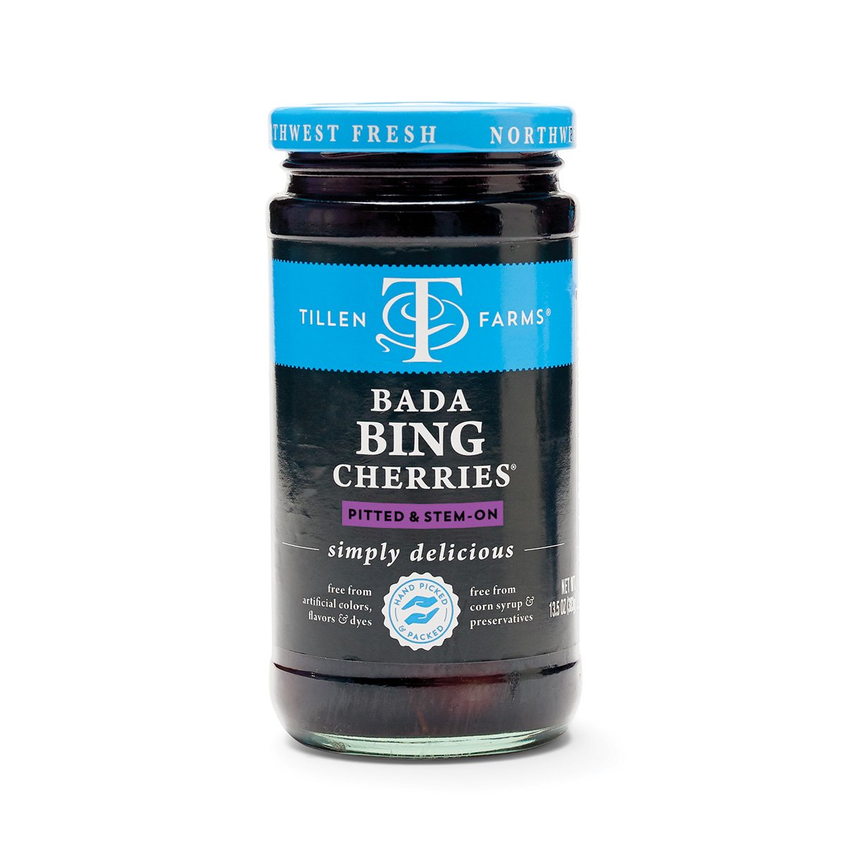 Tillen Farms Bada Bing Cherries, 13.5 oz (Pack of 4) – Pitted with Stems, No Preservatives