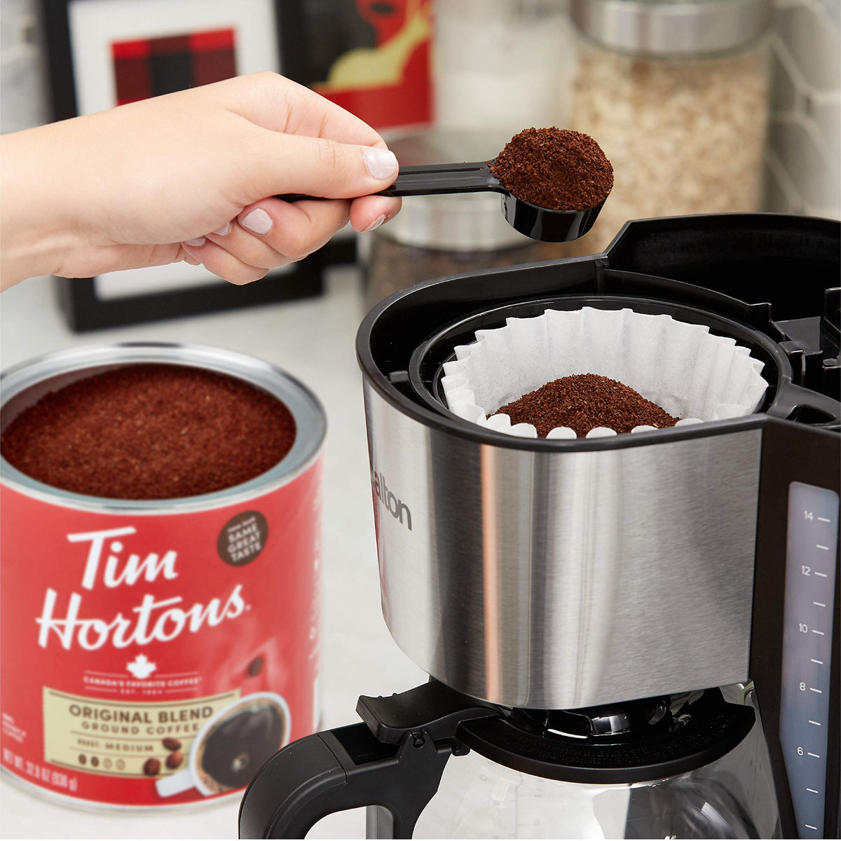 Tim Hortons Original Blend Ground Coffee — Medium Roast, 48 oz Canister (100% Arabica)