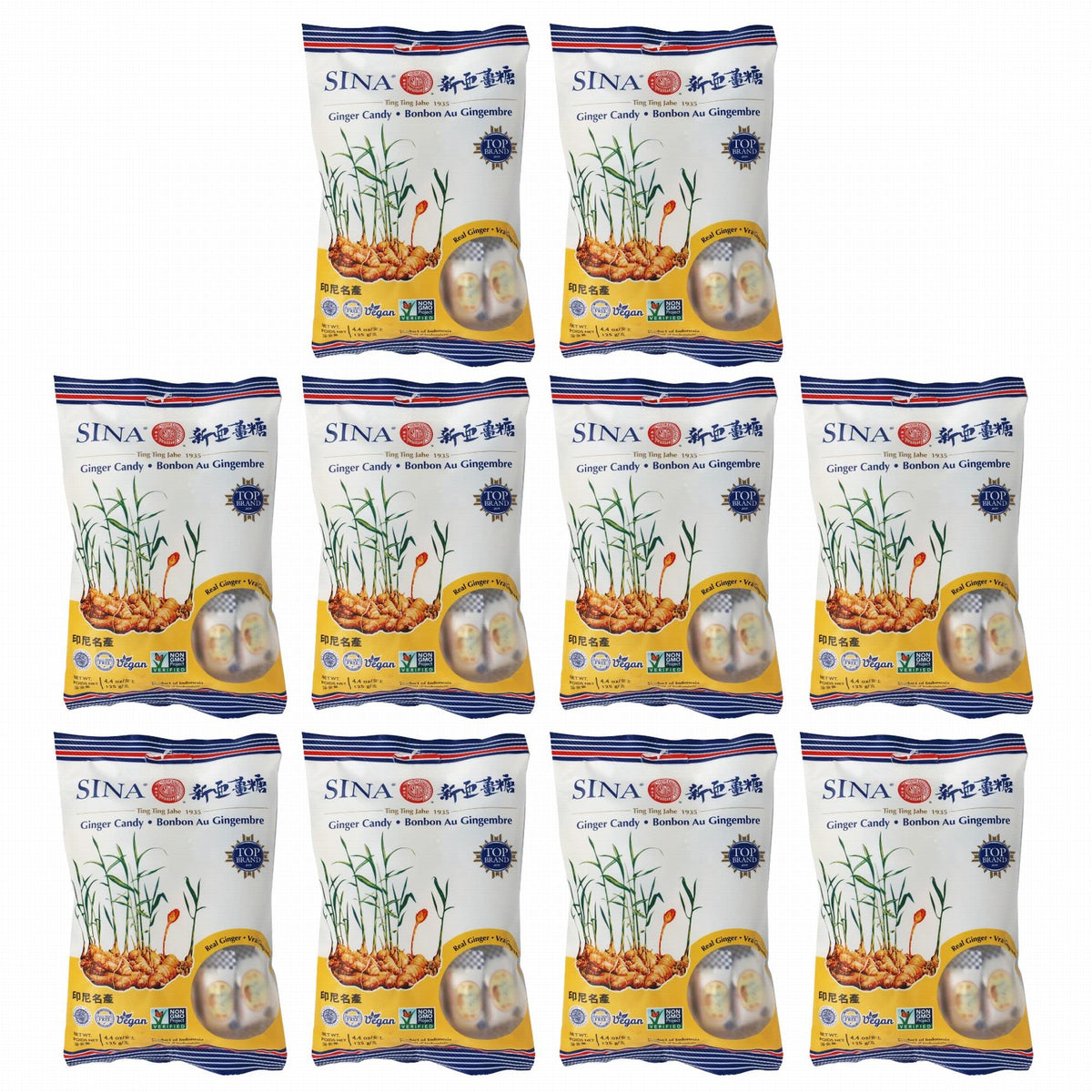 Ting Ting Jahe Chewy Ginger Candy – 10-Pack Value Pack, 4.04 oz