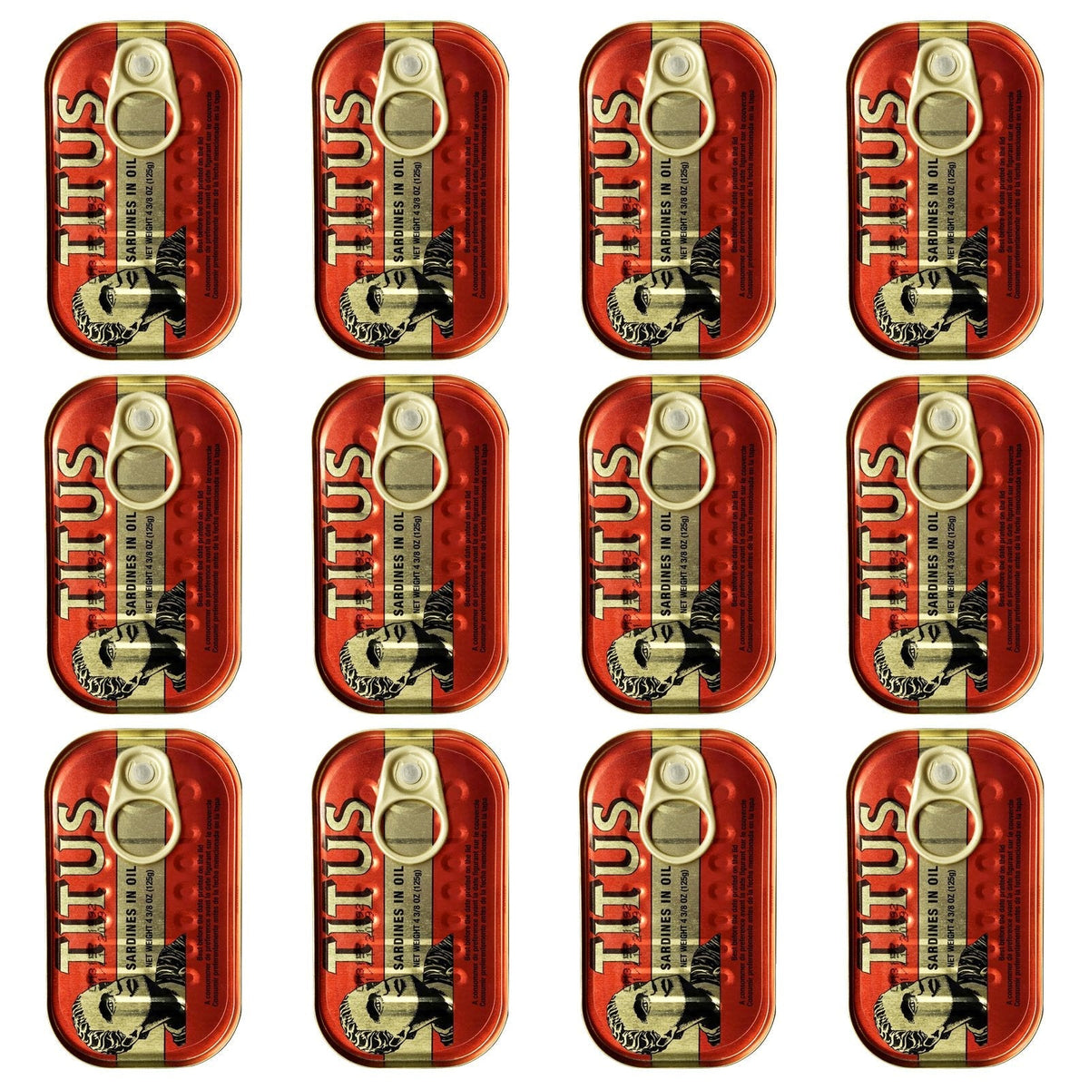 TITUS Univer Meaty Sardines in Soybean Oil – Omega-3 Rich, Pack of 12