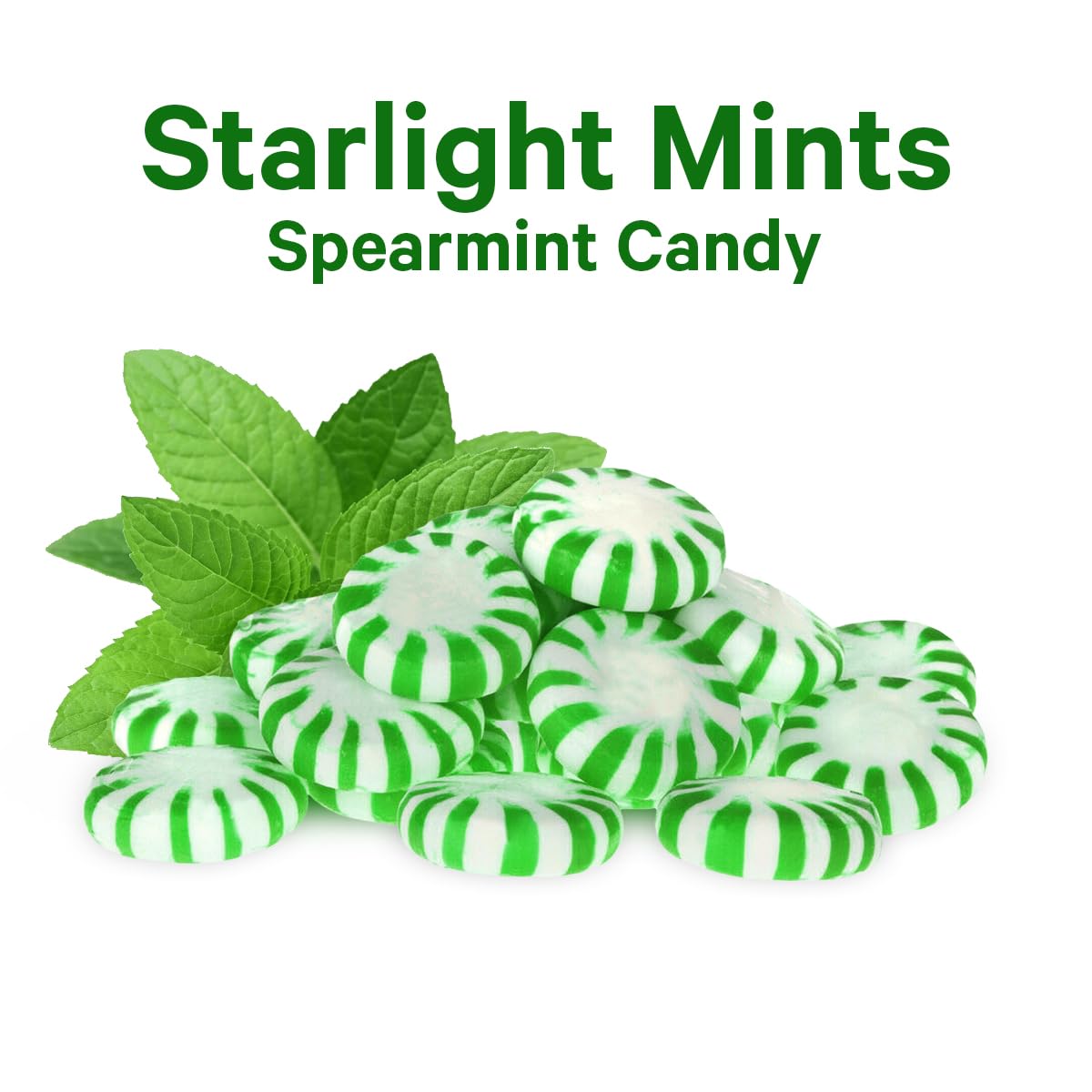 Tivozy Starlight Spearmint Mints – 5 lb Bulk Pack, Individually Wrapped for On-the-Go Freshness