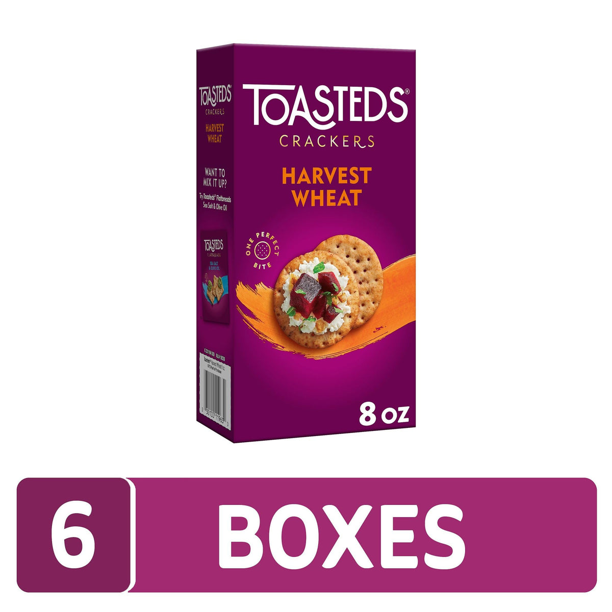Toasteds Harvest Wheat Crackers – 6-Box Party & Lunch Snack Bundle