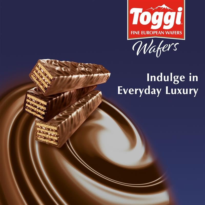 Toggi Fine European Milk Chocolate Wafers – Crisp Wafers with Creamy Milk Chocolate (0.88 oz, 24 Count)
