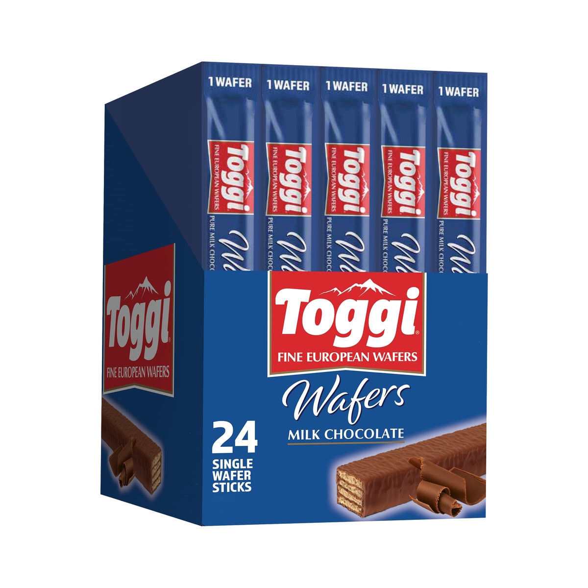 Toggi Fine European Milk Chocolate Wafers – Crisp Wafers with Creamy Milk Chocolate (0.88 oz, 24 Count)