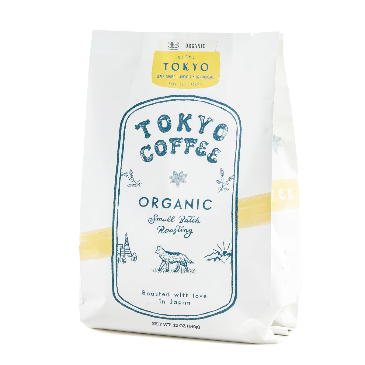 Tokyo Coffee Organic Blend – 100% Arabica Whole Bean, Medium-Dark Roast, 12 oz