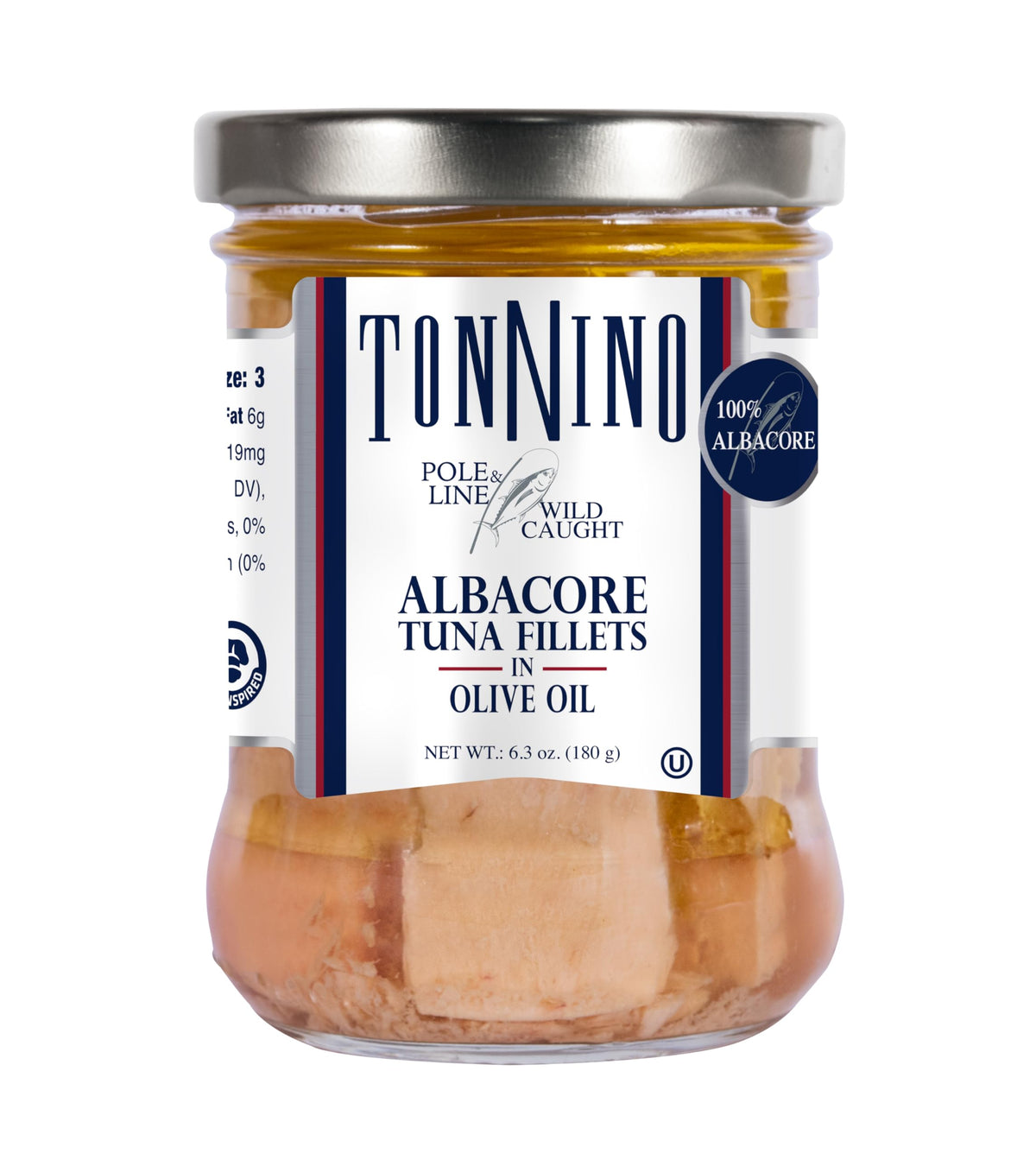 Tonnino Tuna Albacore in Olive Oil – Pack of 6 – Ready-To-Eat High-Protein Snack