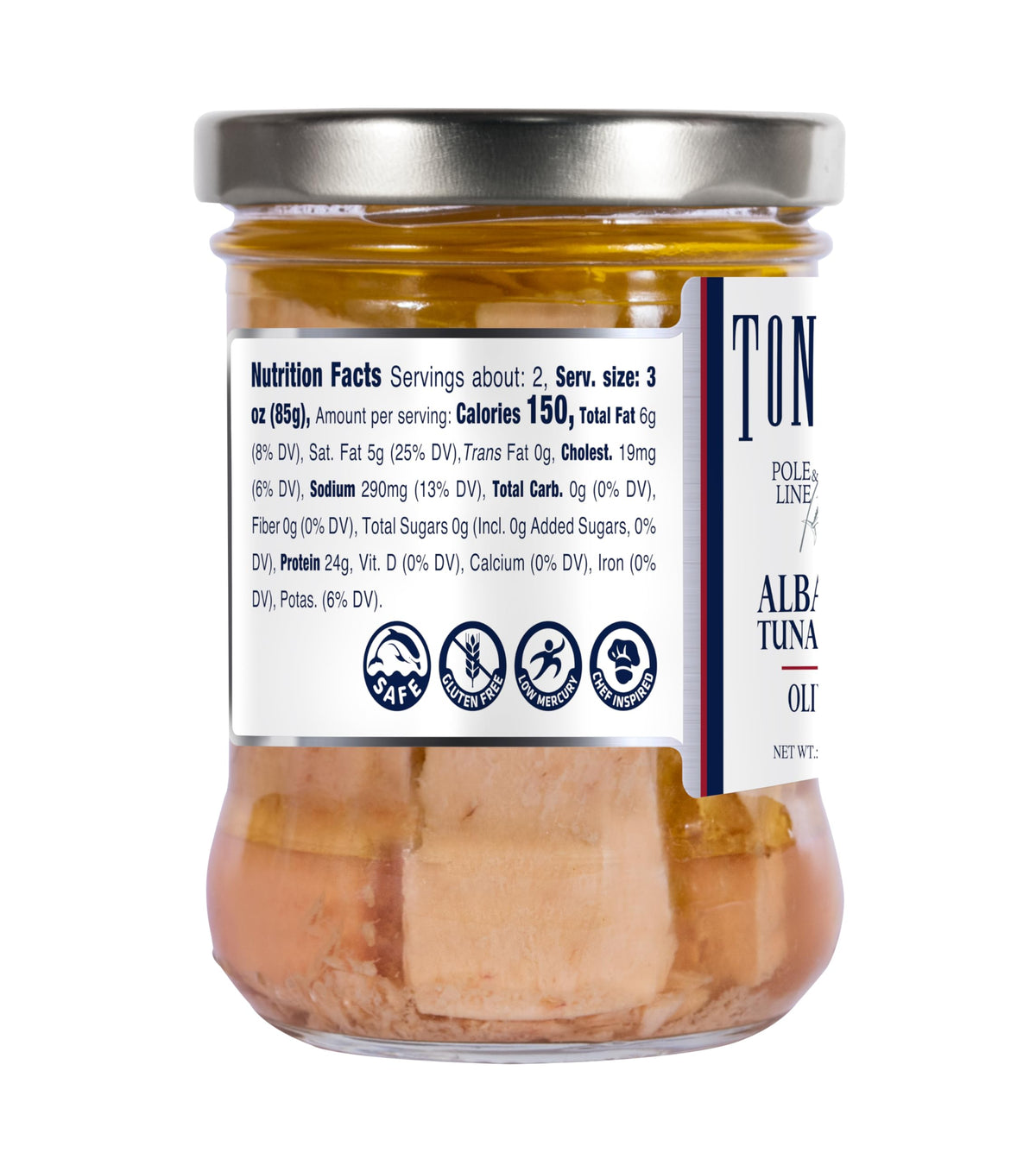 Tonnino Tuna Albacore in Olive Oil – Pack of 6 – Ready-To-Eat High-Protein Snack