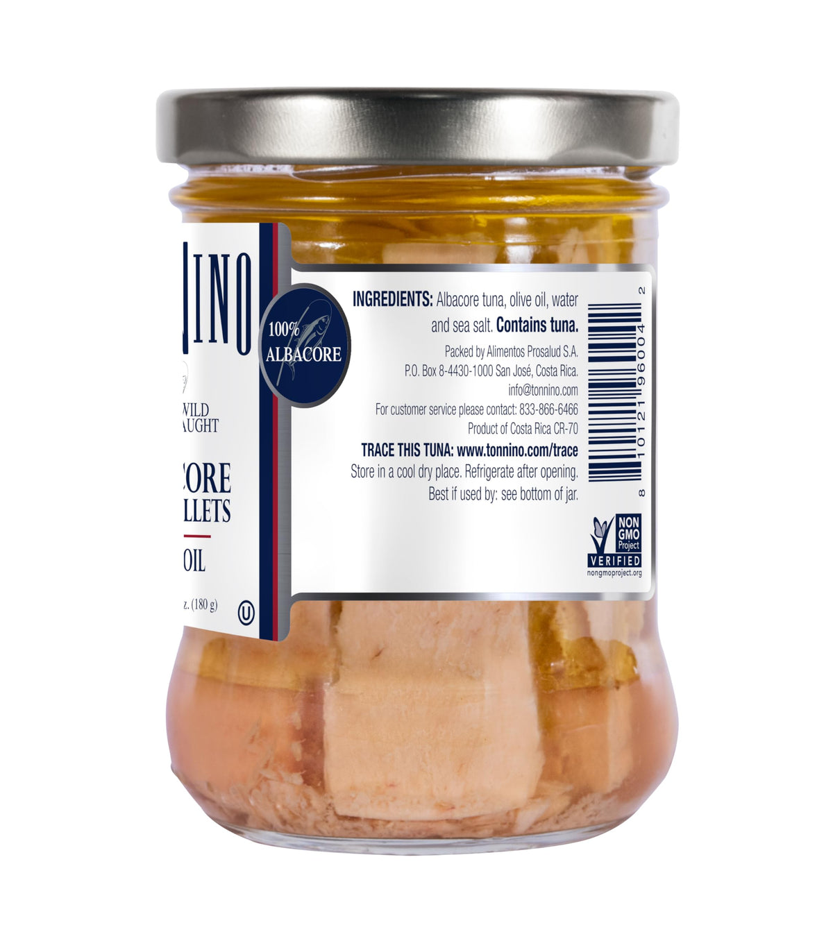 Tonnino Tuna Albacore in Olive Oil – Pack of 6 – Ready-To-Eat High-Protein Snack