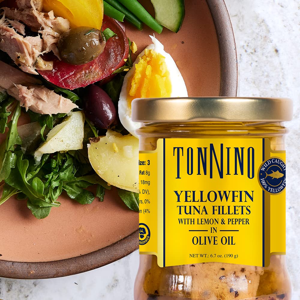 Tonnino Yellowfin Tuna – Lemon Pepper in Olive Oil (Pack of 6) | Ready-to-Eat Protein