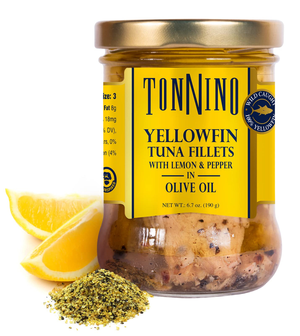 Tonnino Yellowfin Tuna – Lemon Pepper in Olive Oil (Pack of 6) | Ready-to-Eat Protein