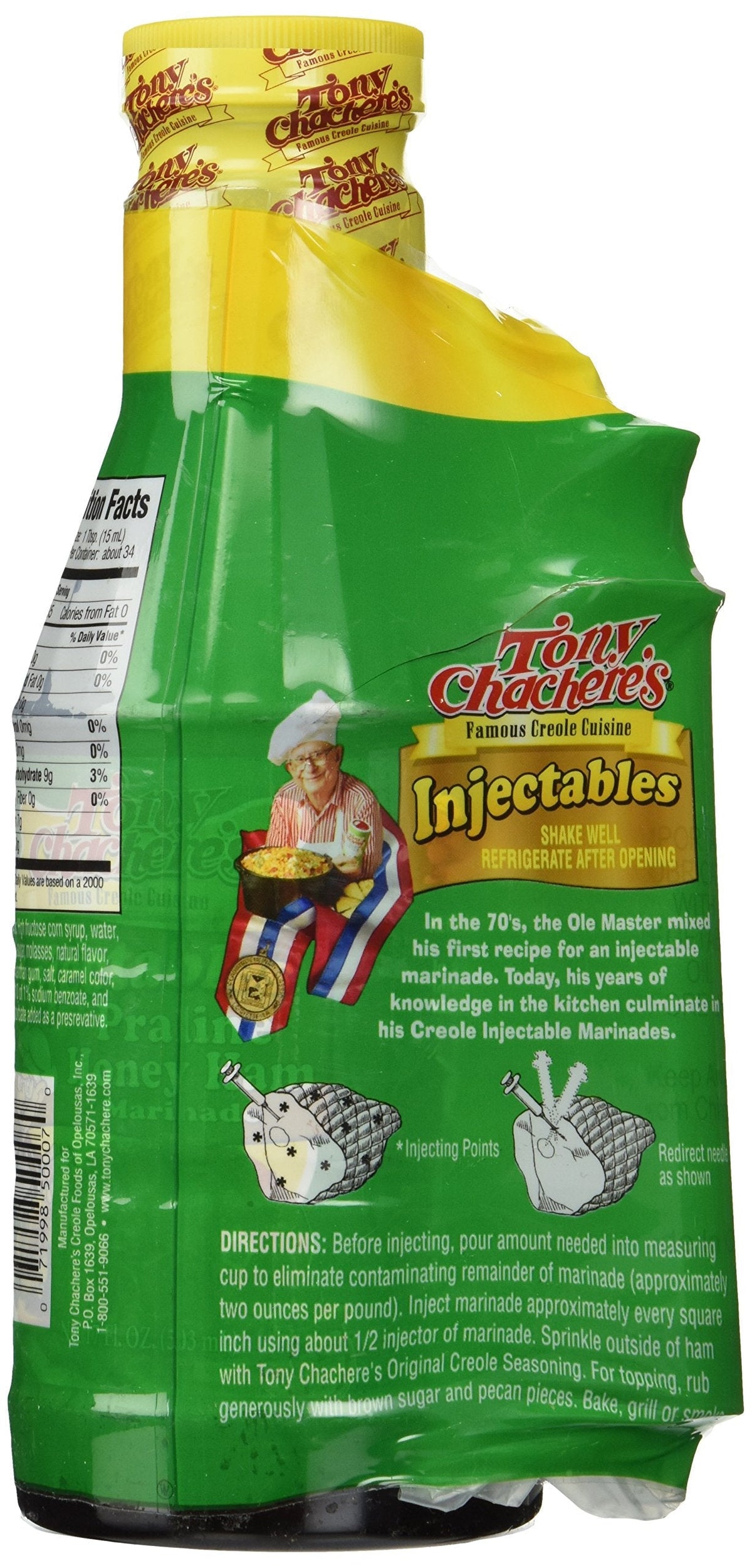 Tony Chachere's Marinade Praline Honey Ham with Injector – 3-Pack, 17 oz Each