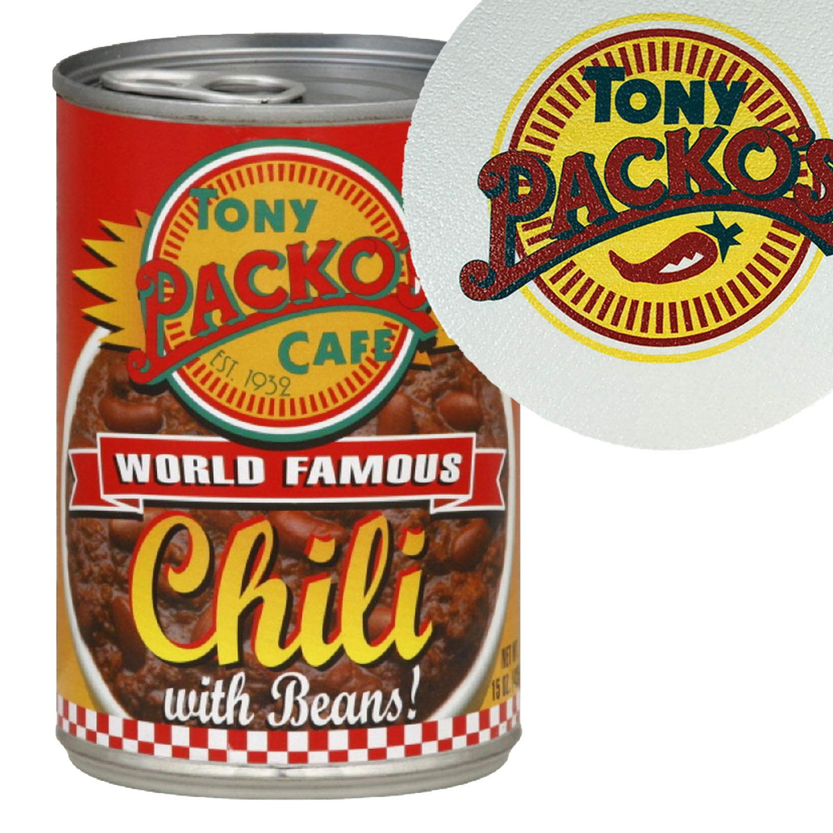 Tony Packo's Chili with Beans - 15 oz Cans (Pack of 6) | Heat & Serve Hungarian Style Chili