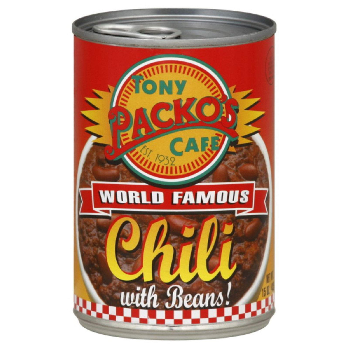 Tony Packo's Chili with Beans - 15 oz Cans (Pack of 6) | Heat & Serve Hungarian Style Chili