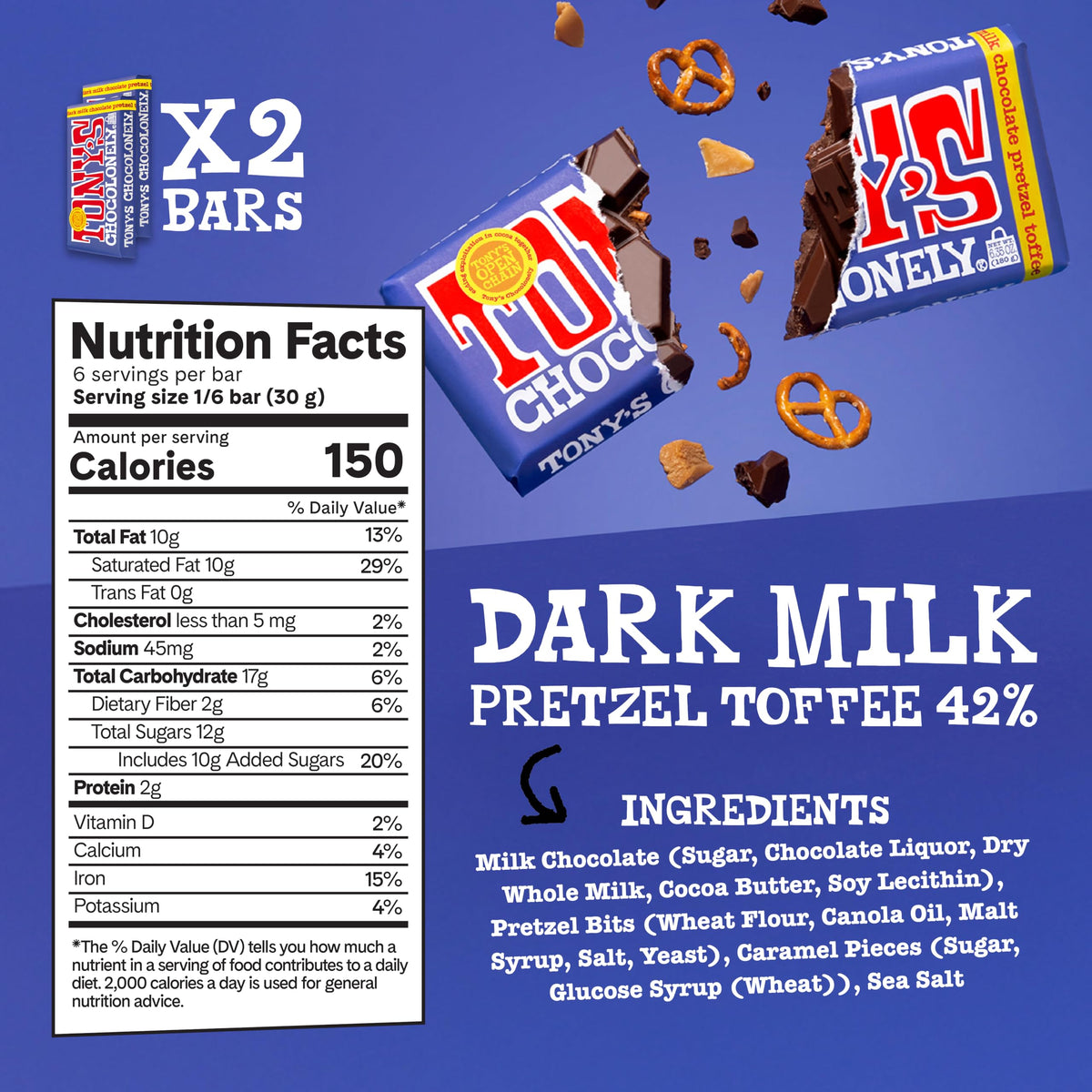 Tony's Chocolonely Top 3 Milk Chocolate Bundle – 6 Bars | Fairtrade & B Corp Certified