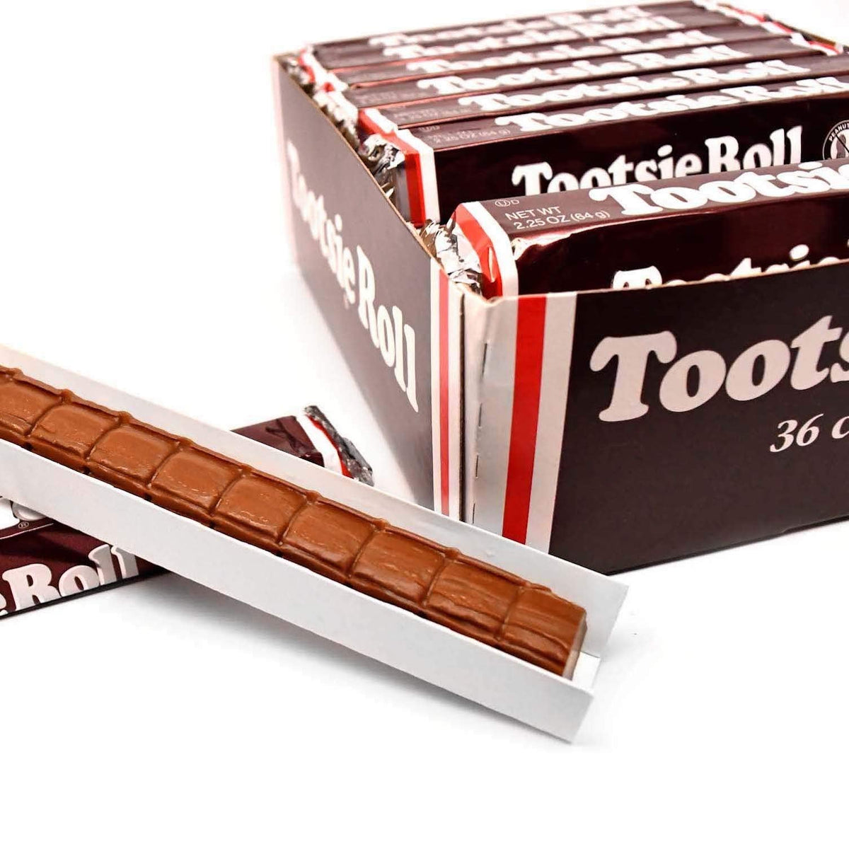 Tootsie Roll Bars - Original Classic 2.25oz, Gluten Free & Peanut Free, Pack of 36