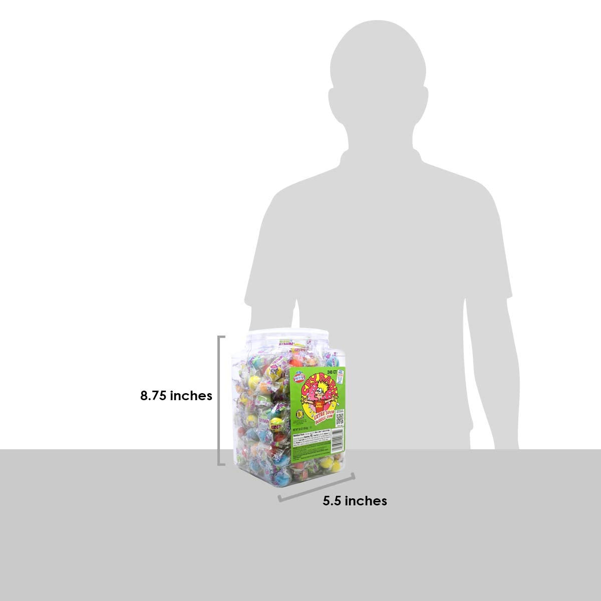 Tootsie Roll Cry Baby Extra Sour Gum – 240-Count Jar | Intense Flavors, Long-Lasting Bubble Fun