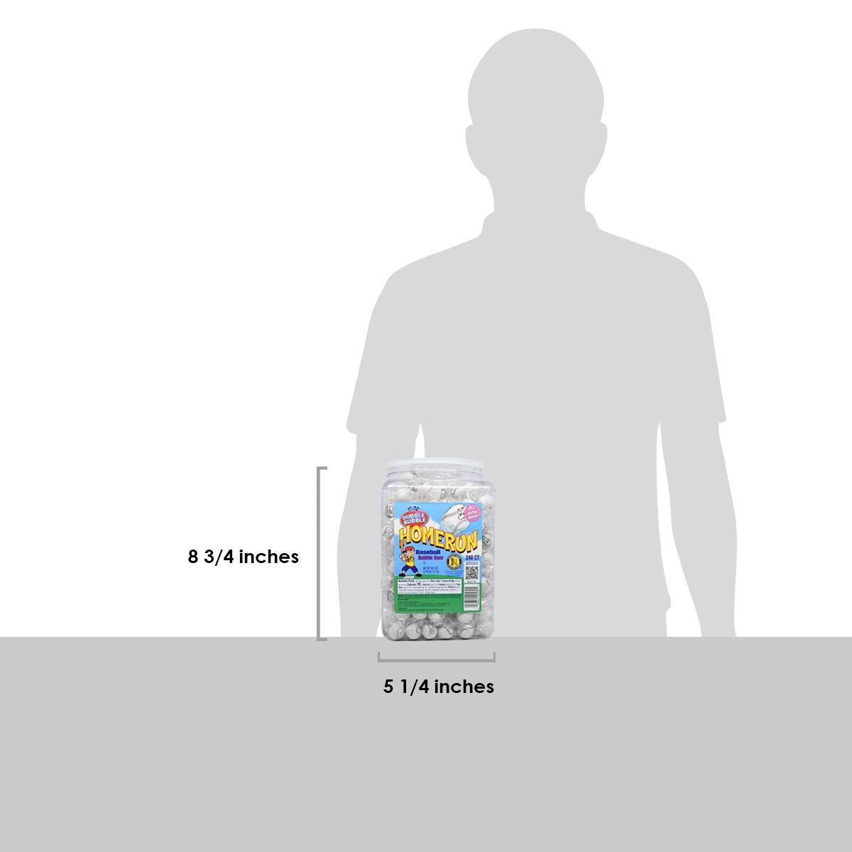 Tootsie Roll Dubble Bubble Home Run Baseball Bubble Gum – 240-Count Jar