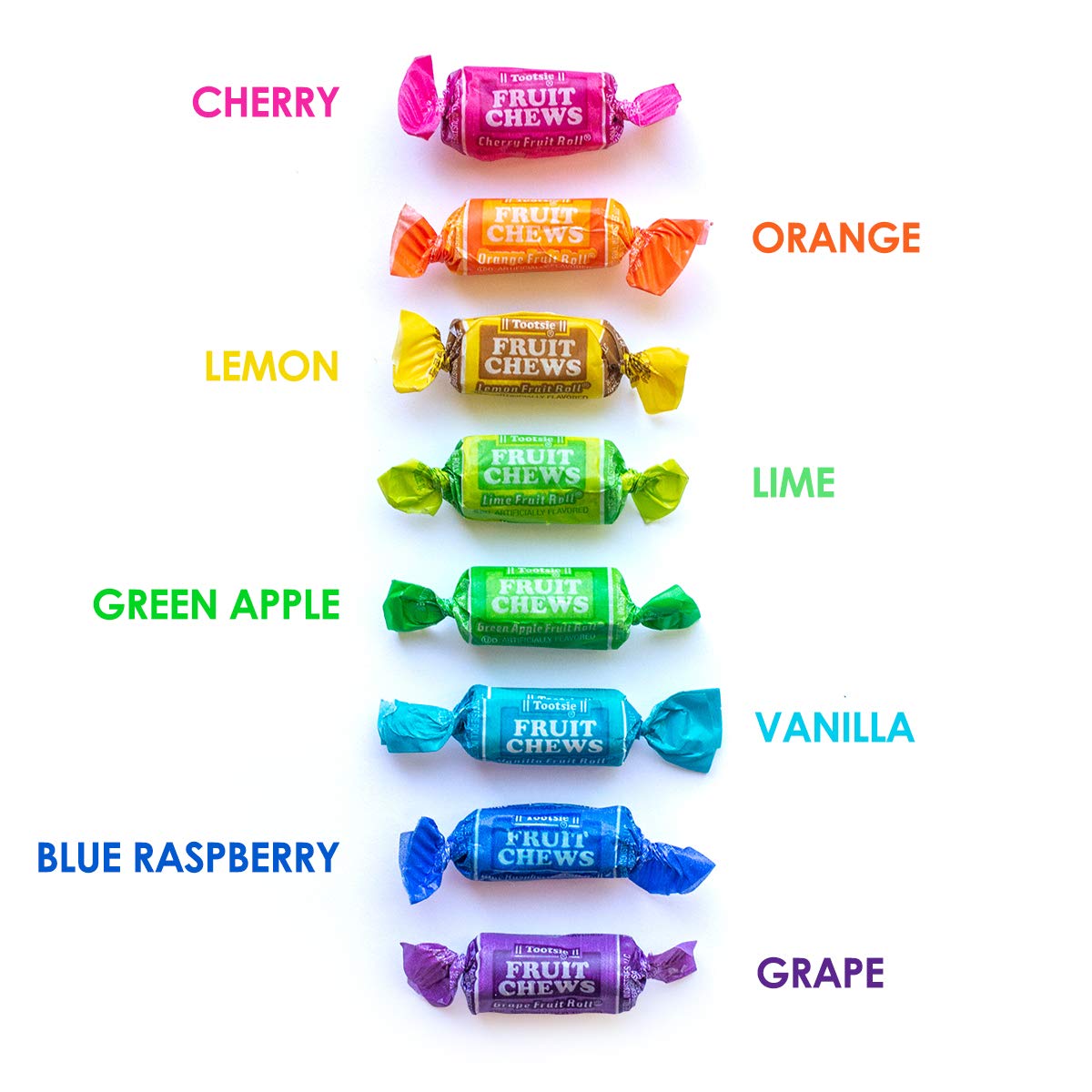 Tootsie Roll Fruit Chews Mega Mix – 4 lb, 8 Flavors, Gluten- and Peanut-Free (275 pcs)