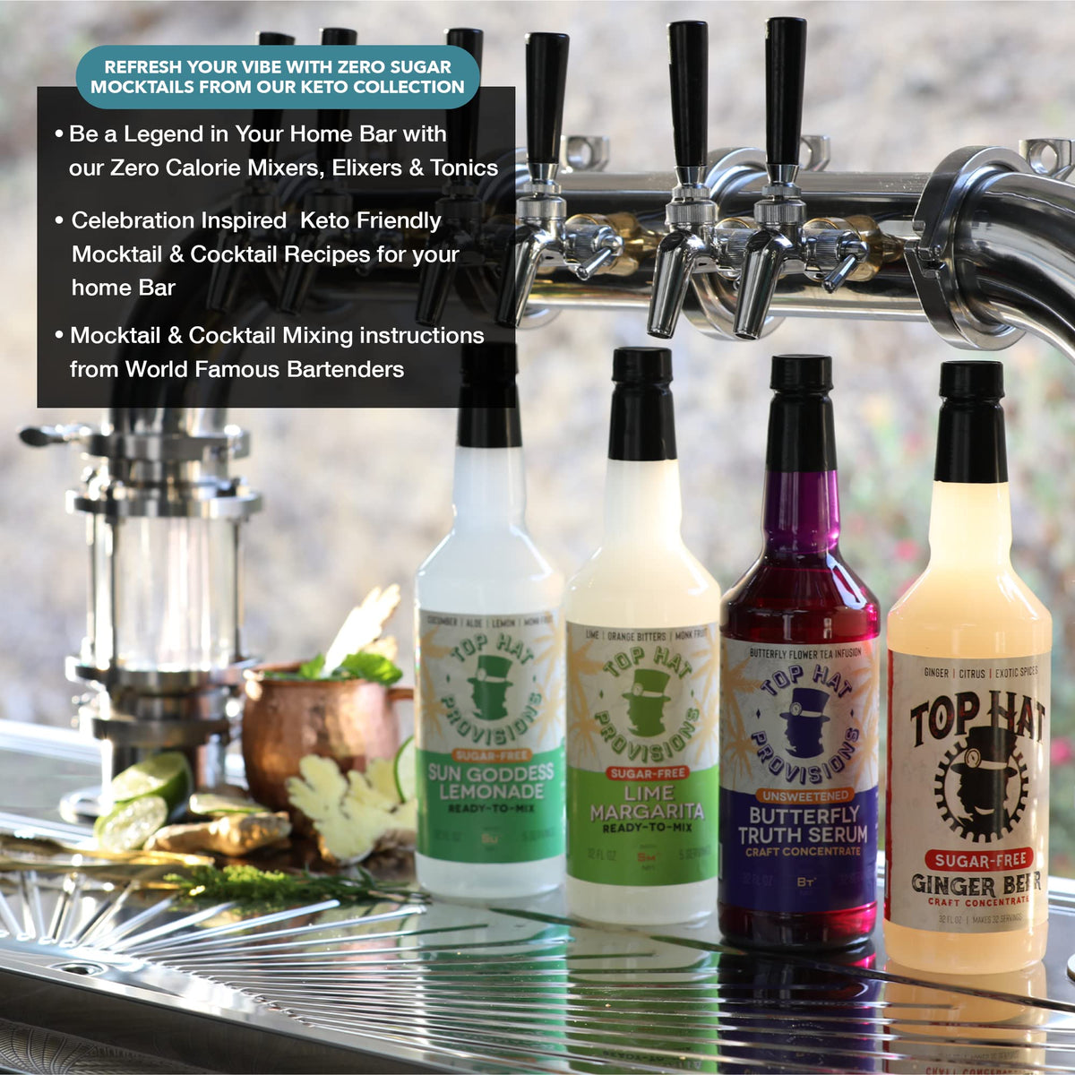 Top Hat Butterfly Truth Serum - Butterfly Pea Flower Extract | Indigo Blue Hue for Drinks - 32oz