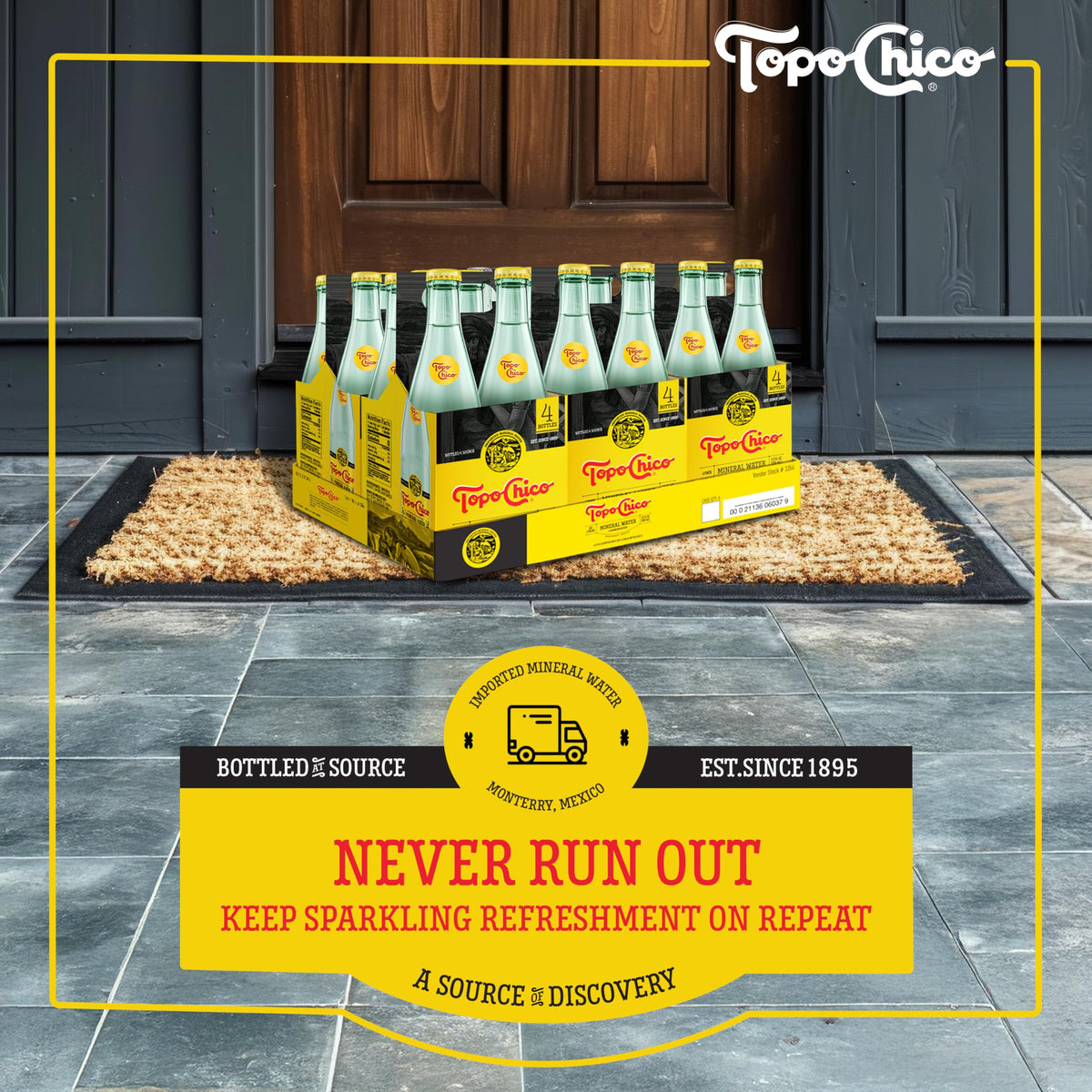 Topo Chico Sabores Tropical Mango 12oz 8pk — Real Fruit Juice Sparkling Water, No Added Sugar