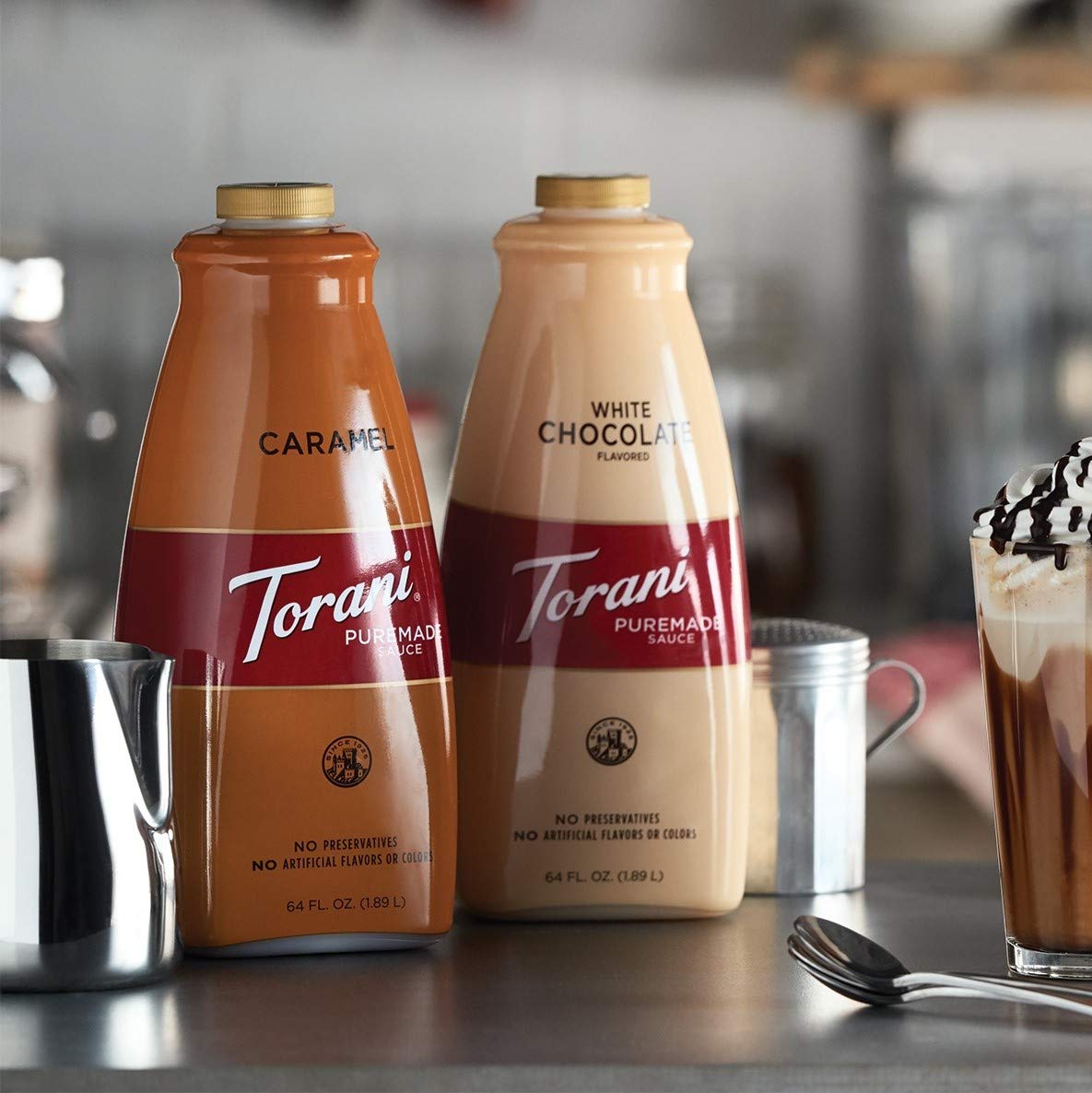 Torani Puremade White Chocolate Sauce – 64 oz (1.89 L), GMO Free & Gluten Free