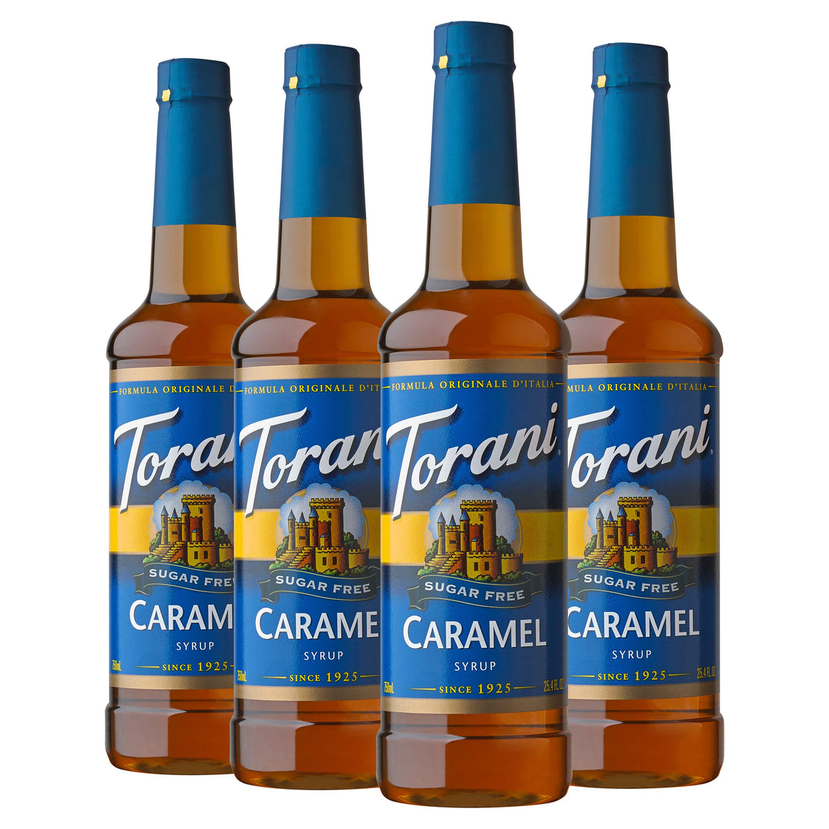 Torani Sugar Free Caramel Syrup – 25.4 fl oz (Pack of 4) | Zero Calories, Keto Friendly