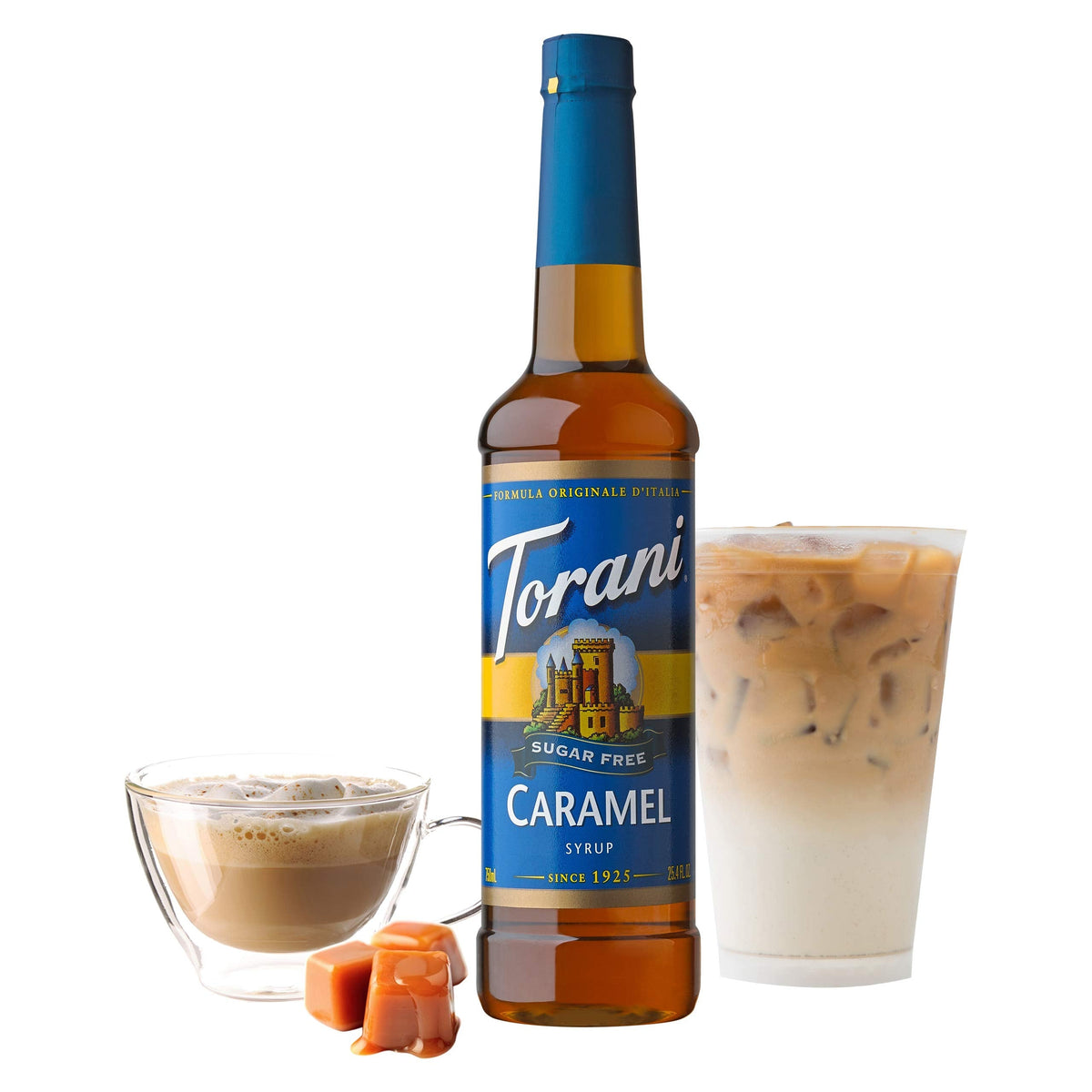 Torani Sugar Free Caramel Syrup – 25.4 fl oz (Pack of 4) | Zero Calories, Keto Friendly