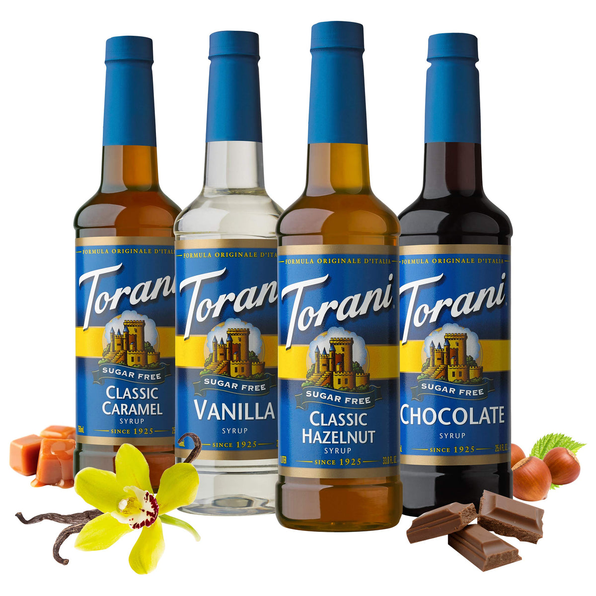 Torani Sugar Free Syrup Variety Pack – 4 Bottles, 25.4 oz Each | Keto Friendly